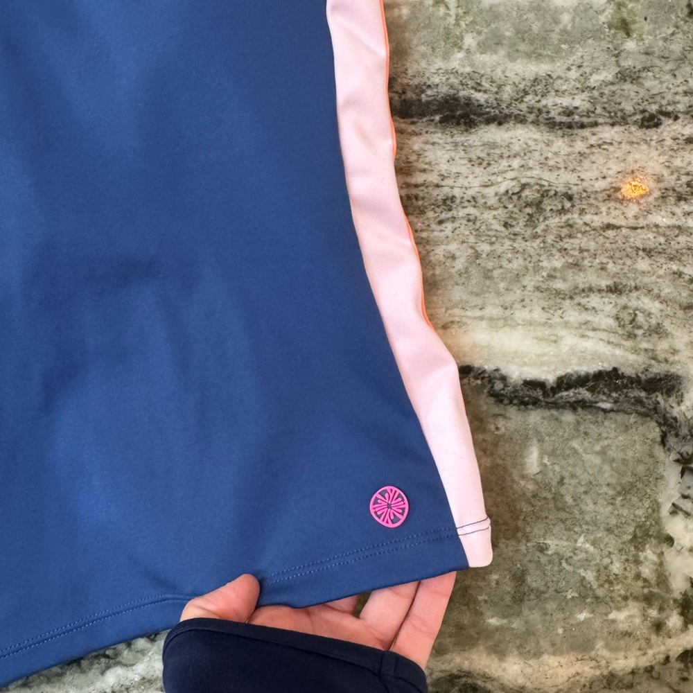 Lilly Pulitzer Luxletic Vanti Bra Tank Top Blue with Pink and Orange Stripes - Picture 4 of 8
